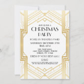 1920's Art Deco Kerstmis uitnodigen Gatsby Party G Kaart (Voorkant)
