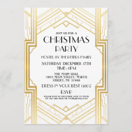 1920's Art Deco Kerstmis uitnodigen Gatsby Party G Kaart