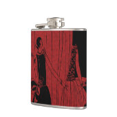 1920s Art Deco Mode Show Rood en Zwart Heupfles (Links)