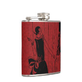 1920s Art Deco Mode Show Rood en Zwart Heupfles (Rechts)