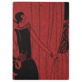 1920s Art Deco Moderne Rode Modellen op Modeshow Klembord (Achterkant)