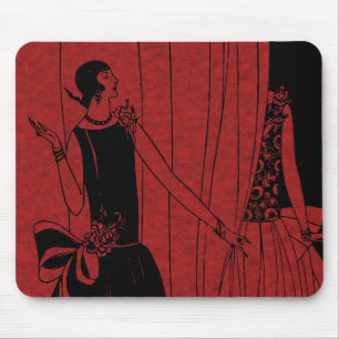 1920s Art Deco Moderne voor modeshow Rood Muismat