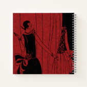 1920s Art Deco Red Fashion Design Sketch Notitieboek (Achterkant)