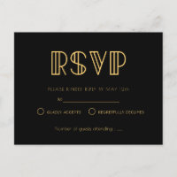 1920s art deco single wedding RSVP