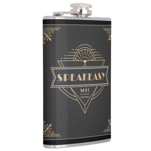 1920s Art Deco Speakeasy Hip Flask Heupfles (Rechts)