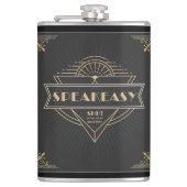 1920s Art Deco Speakeasy Hip Flask Heupfles (Voorkant)