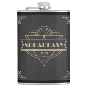 1920s  Art Deco Speakeasy Hip Flask Heupfles