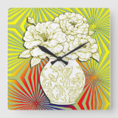 1920s Art Deco Square Clock Vierkante Klok (Voorkant)