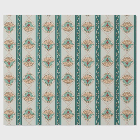 1920s Art Deco Stripe Cadeaupapier (Vlak)