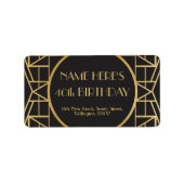 1920's Art Deco Verjaardag Gatsby Adresetiketten 2 Etiket (Voorkant)