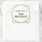 1920's Art Deco Verjaardag Gatsby Gouden Stickers (Tas)