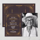 1920's Art Deco Verjaardag Gatsby Party Foto Kaart (Voorkant / Achterkant)