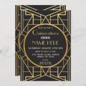 1920's Art Deco Verjaardag Quinceanera Gatsby Part Kaart (Voorkant / Achterkant)