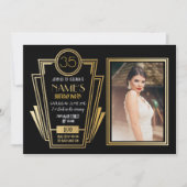 1920's Art Deco Verjaardagsfeest Foto Nodig Gatsby Kaart (Voorkant)