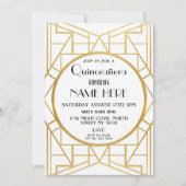 1920's Art Deco Verjaardagsfeest Quinceanera Gatsb Kaart (Voorkant)