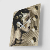 1920s Art Deco Vierkante Klok (Hoek)