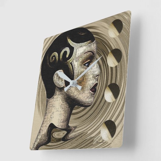 1920s Art Deco Vierkante Klok (Hoek)