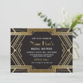 1920's Art Deco Vrijgezellenfeest Party Gatsby Gol Kaart (Staand voorkant)