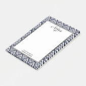 1920s Art Deco Witte pijlpunten Navy Blue Post-it® Notes (Schuin)