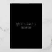 1920s Art Deco Zwart & Goud 40e Verjaardagsfeest Folie Uitnodiging (Achterkant)