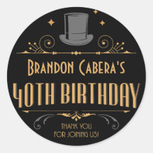 1920s Art Deco Zwart & Goud 40e Verjaardagsfeest