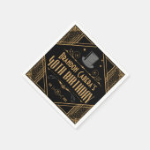 1920s Art Deco Zwart & Goud 40e Verjaardagsfeest Servet (Hoek)