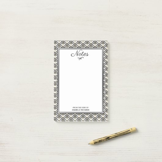 1920s Art Deco Zwart & Wit Fans Post-it® Notes (Op bureau)