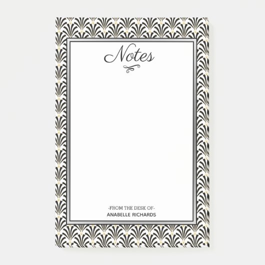 1920s Art Deco Zwart & Wit Fans Post-it® Notes (Voorkant)
