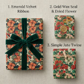 1920s Art Nouveau Geraniums -  Bloemen Inpakpapier Vel