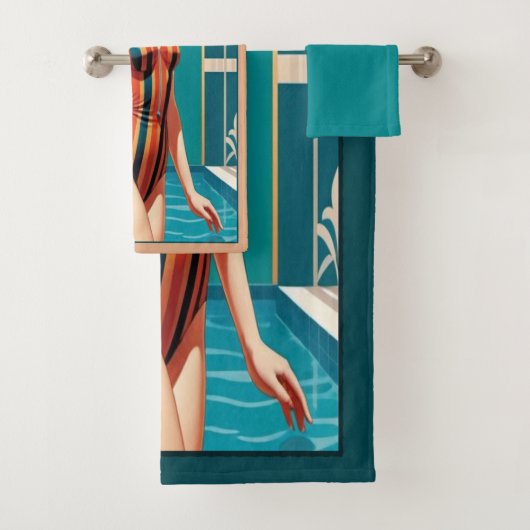 1920's Bather Towel Set. Bad Handdoek (Insitu)