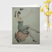 1920s Benige Flapper Champagne Dame Drinkt Wijn Kaart (Gele Bloem)