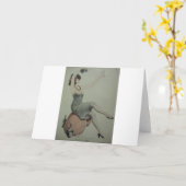 1920s Benige Flapper Champagne Meisje Kaart (Gele Bloem)