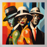 1920s Black Culture Opnieuw leven ingeblazen: Pop  Poster<br><div class="desc">Black Culture Revived: Pop Art T-Shirt Bold kleuren,  iconische beelden en hedendaagse flair blazen de geschiedkundige verhalen nieuw leven in,  waardoor deze kunstwerken een levendige viering zijn van de Black Culture in de jaren twintig.</div>