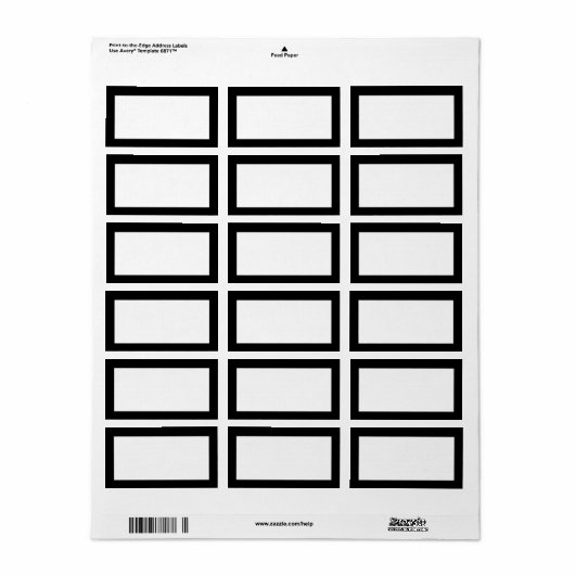 1920's Black & White Adreslabel Etiket (Full Sheet)