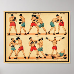 1920's Bokshouding en Slagen Poster