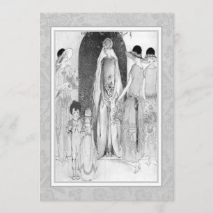  1920s Bridal Party Shower Grey and White Kaart