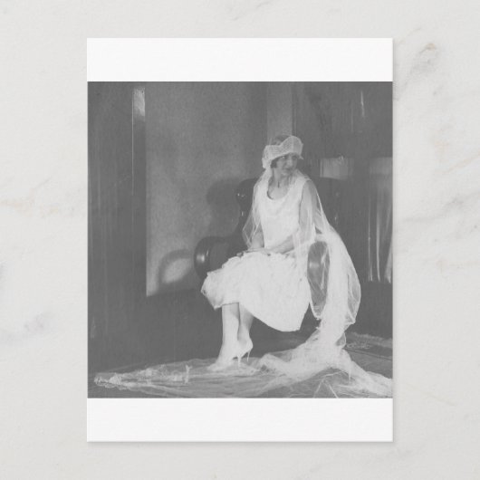 1920's Bruid wachtend in de kerk Briefkaart (Voorkant)