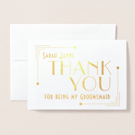 1920s bruiloft bruids partij Folie dank u kaart (Voorkant met envelop)