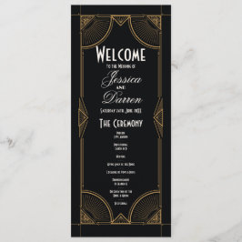 1920s Bruiloft Menu Ceremonie Art Deco Details