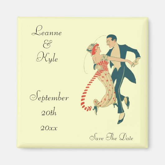 1920's bruiloft Save The Date Magneet (Voorkant)