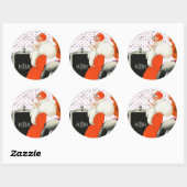 1920's Chic Parijse Mode Model en Auto Afbeelding Ronde Sticker (Vel)