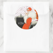 1920's Chic Parijse Mode Model en Auto Afbeelding Ronde Sticker (Tas)