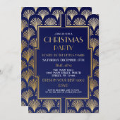 1920's Christmas Art Deco Gatsby Party Gold Fan Kaart (Voorkant / Achterkant)