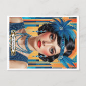 1920s Cocktail Elegance Flapper Girl  Briefkaart (Voorkant)