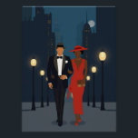 1920's Couple Strolling Perfect Poster<br><div class="desc">And to be perfectly honest, this is an AI interpretation of a couple in New York in the 1920s explain the fashions of the day on a night stroll happy and in love</div>