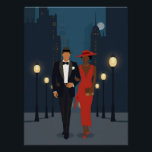 1920's Couple Strolling Perfect Poster<br><div class="desc">And to be perfectly honest, this is an AI interpretation of a couple in New York in the 1920s explain the fashions of the day on a night stroll happy and in love</div>