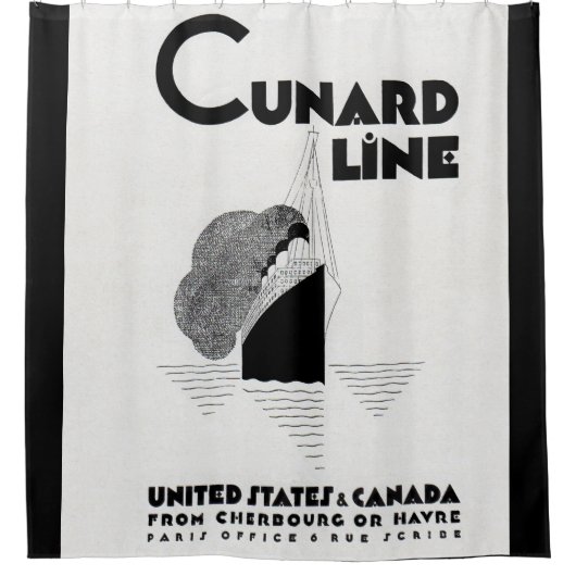 1920s Cunard Line art deco en Douchegordijn (Voorkant)