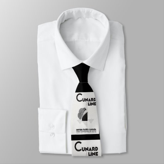 1920s Cunard Line art deco en print Stropdas (Gebonden)