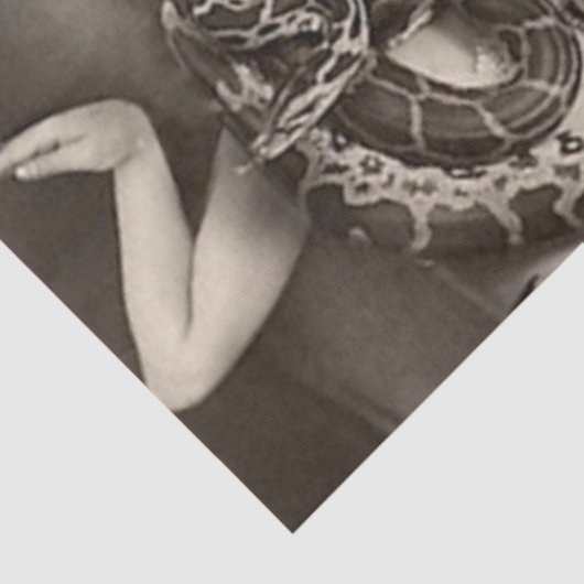  1920s-dame met slangenpapier tissuepapier (Detail)