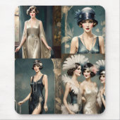 1920s Dames Mode Fotocollage, Muismat (Voorkant)